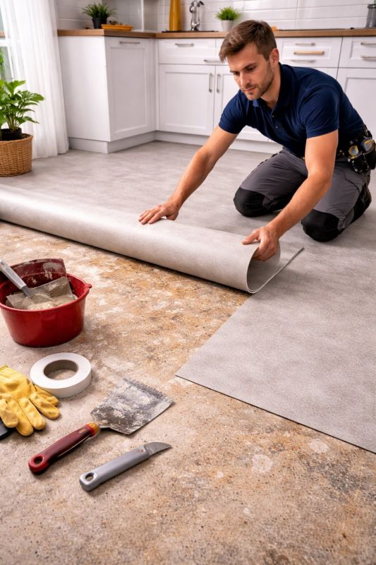 Linoleum Floor Installation in Fitchburg, MA
